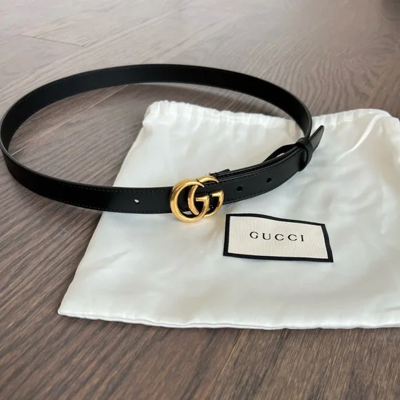 Gucci | Accessories | Gucci Marmont Thin Leather Belt With  display picture 2